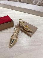 CL 25 Slingback Gold   Fabric 335141