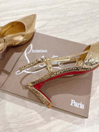 CL 25 Slingback Gold   Fabric 335141