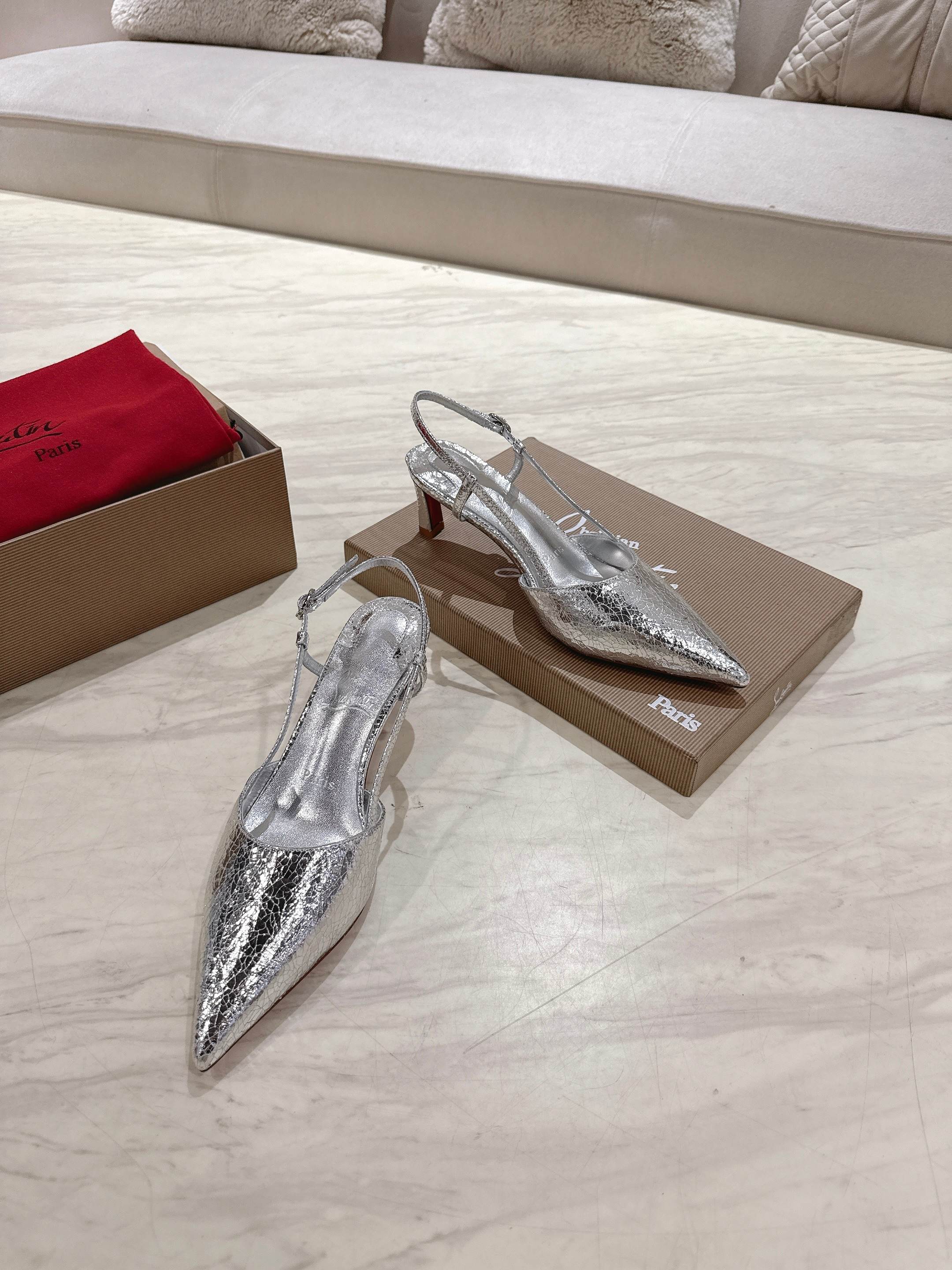 CL 25 Slingback Silver   Fabric 335143