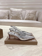 CL 25 Slingback Silver   Fabric 335143