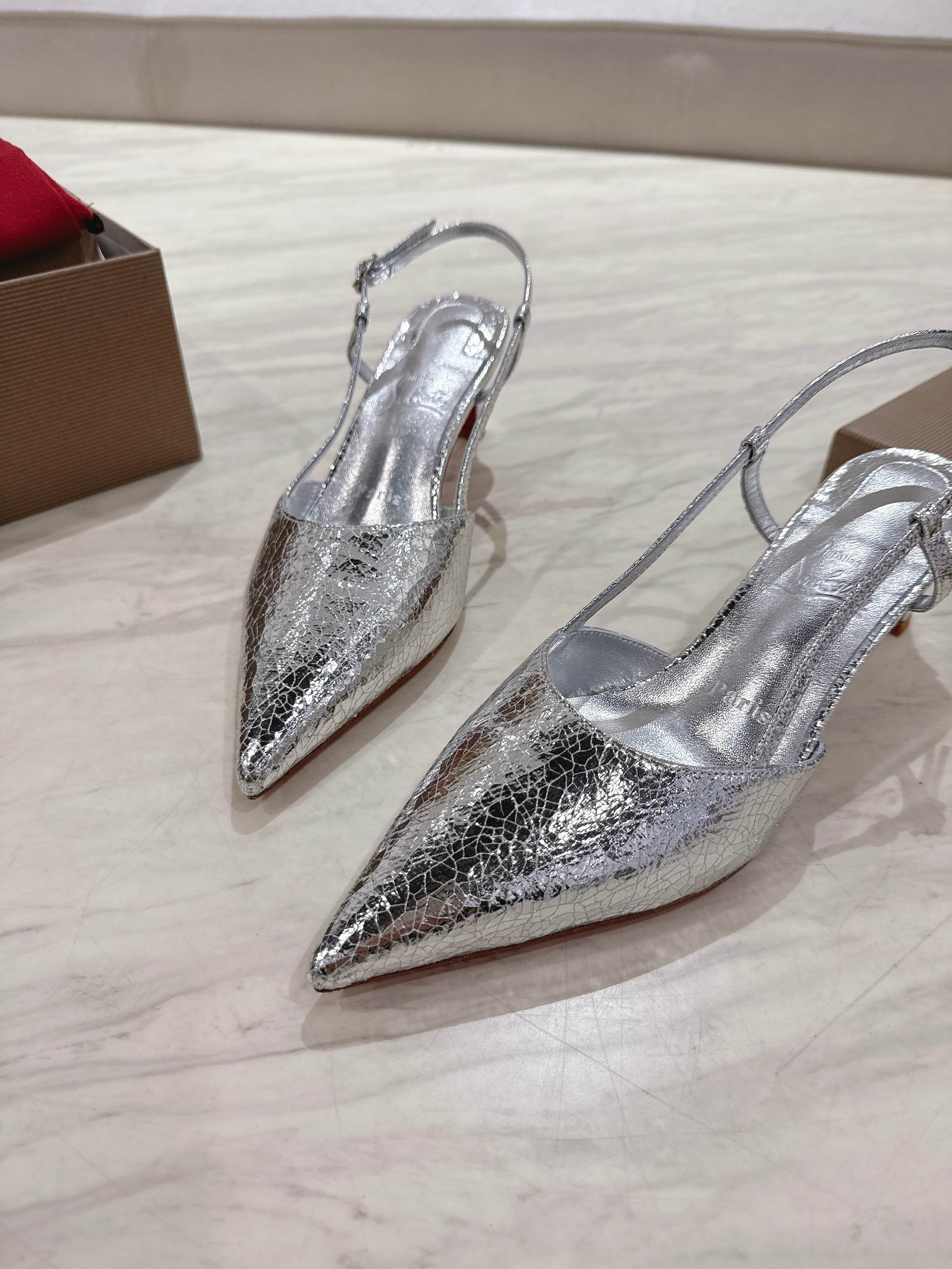 CL 25 Slingback Silver   Fabric 335143