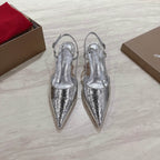 CL 25 Slingback Silver   Fabric 335143