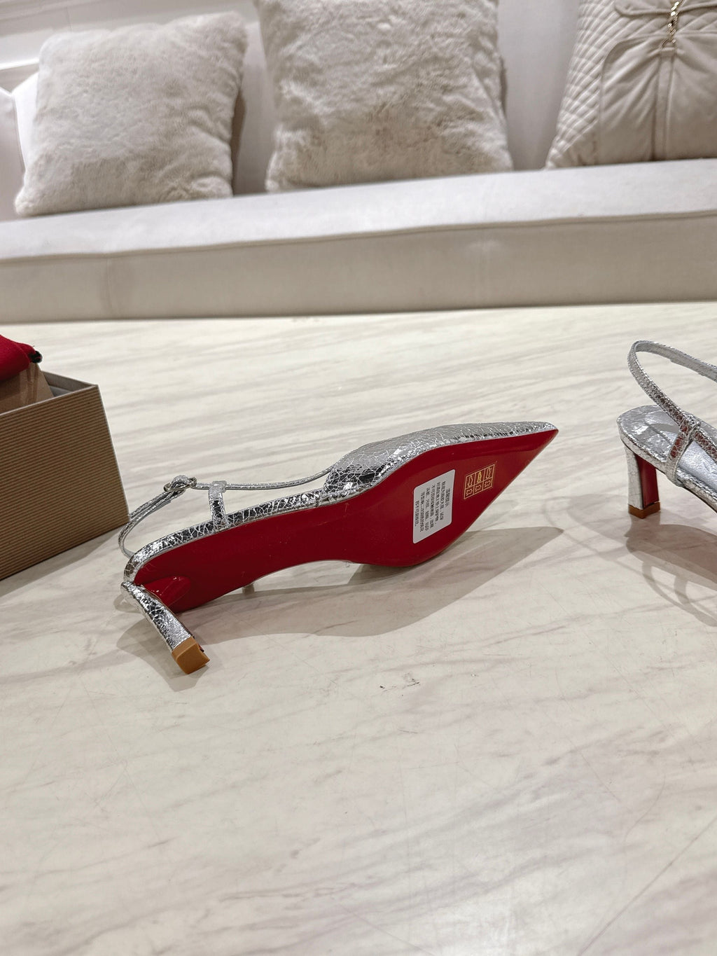 CL 25 Slingback Silver   Fabric 335143