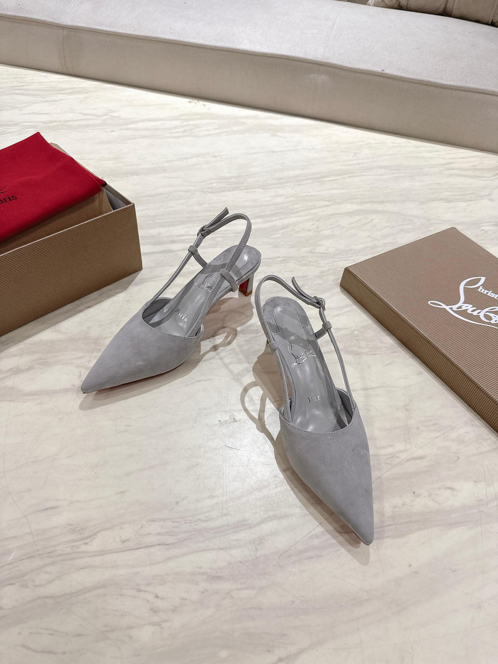 CL 25 Slingback Grey   Fabric 335145