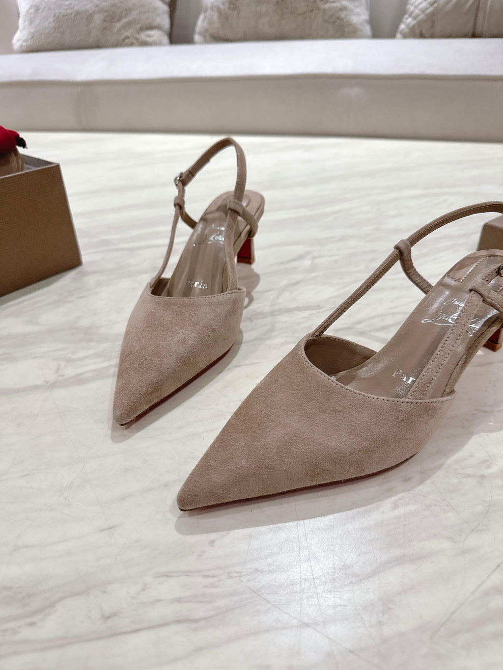 CL 25 Slingback Brown   Fabric 335147