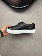 HM Men's Eveil Derby Shoe Black Tumbled Calfskin