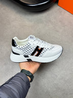 HM Men's Sneaker Black White Calfskin 581691