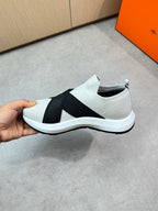 HM Men's Slip on Sneaker Black Knitted Fabric 643377