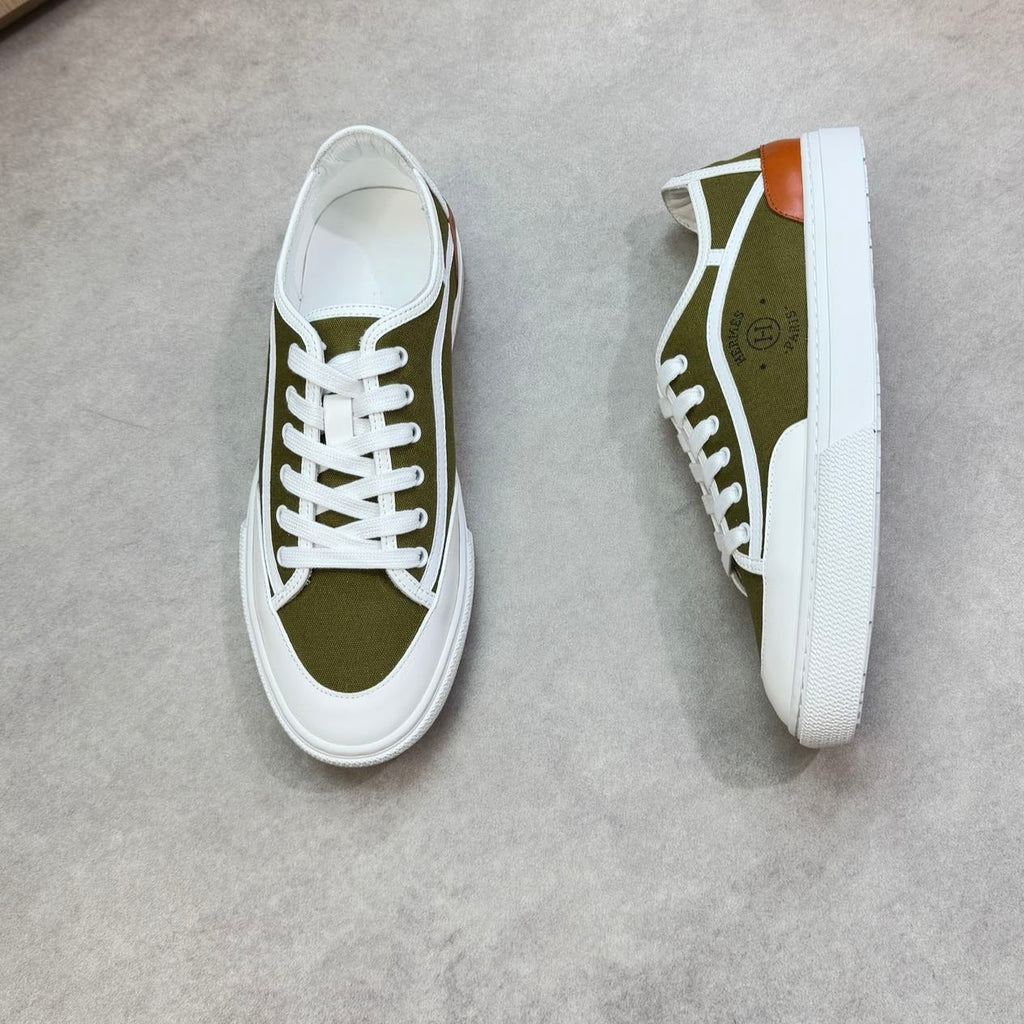 HM Men's Get Sneaker Green Denim Calfskin 696208