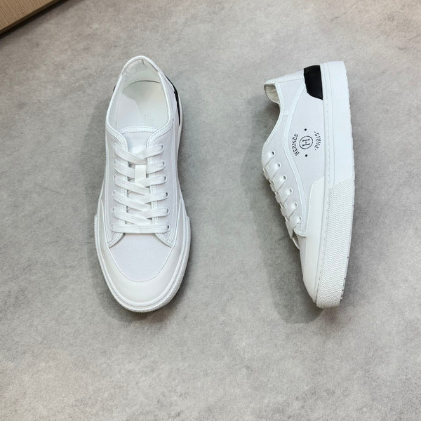 HM Men's Get Sneaker White Denim Calfskin 696209