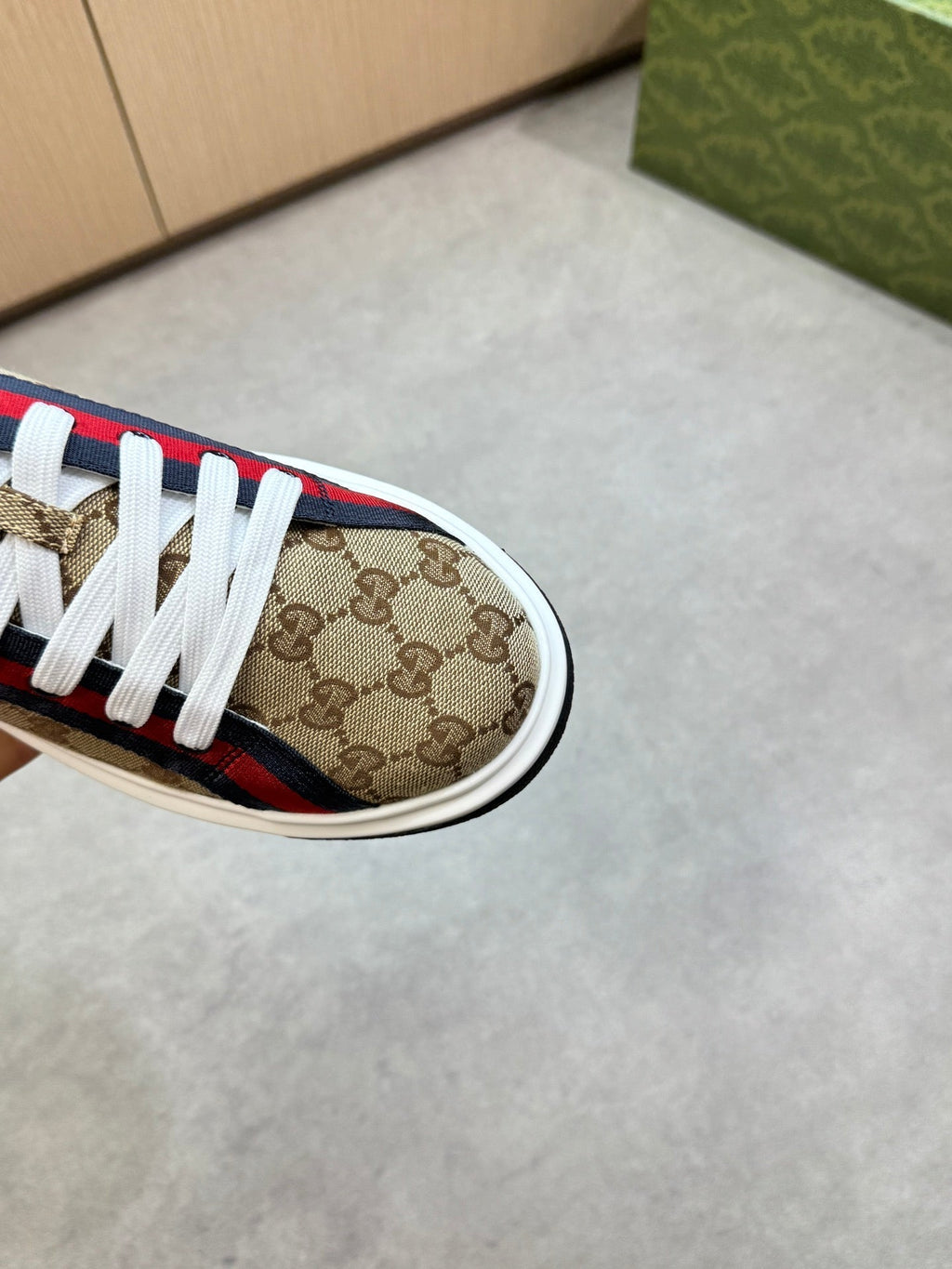 GG Men's Web Sneaker Brown Canvas 722443