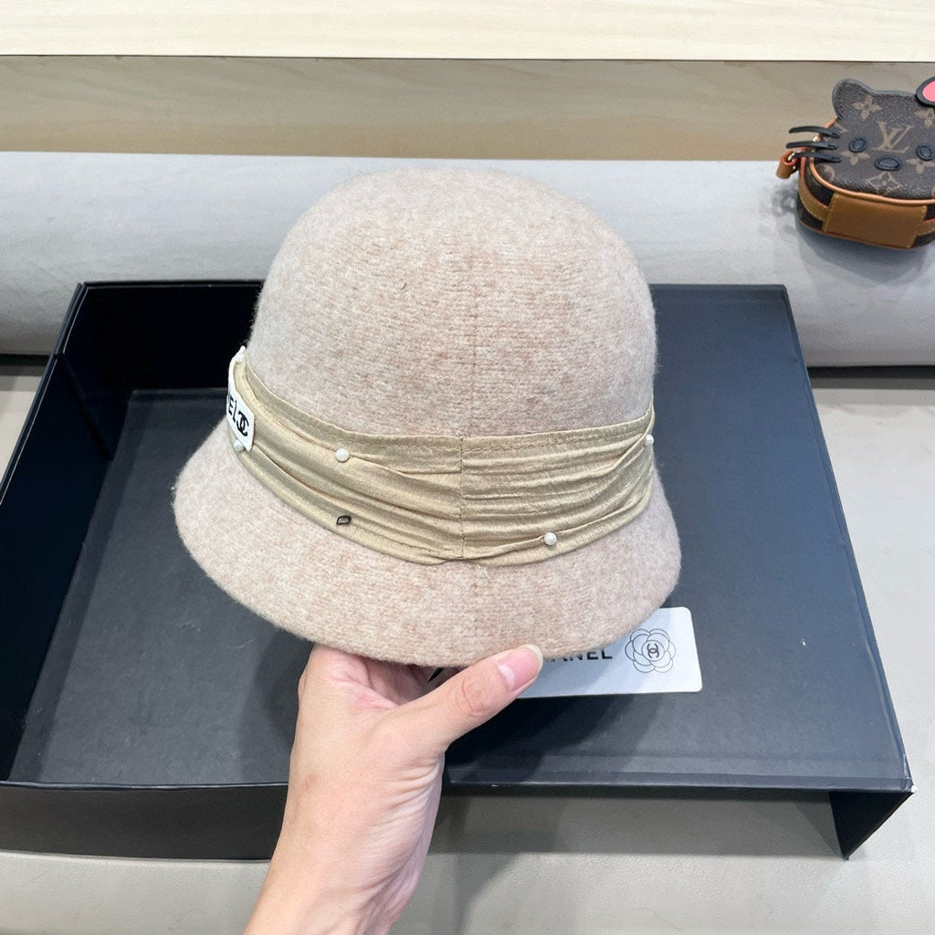 BUCKET HAT IN BISQUE BEIGE WOOL BLEND 426246