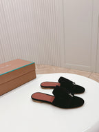 LP SUMMER CHARMS SANDALS IN BLACK SUEDE