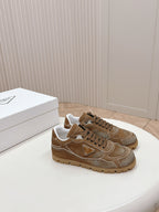PRA FADED SUEDE SNEAKERS SEPIA AND WHITE