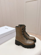 TRIOMPHE RANGERS MID LACE-UP BOOT IN CHOCOLATE BROWN CALFSKIN
