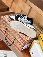 FENDI MATCH IN WHITE MIX BLACK AND BROWN CALFSKIN