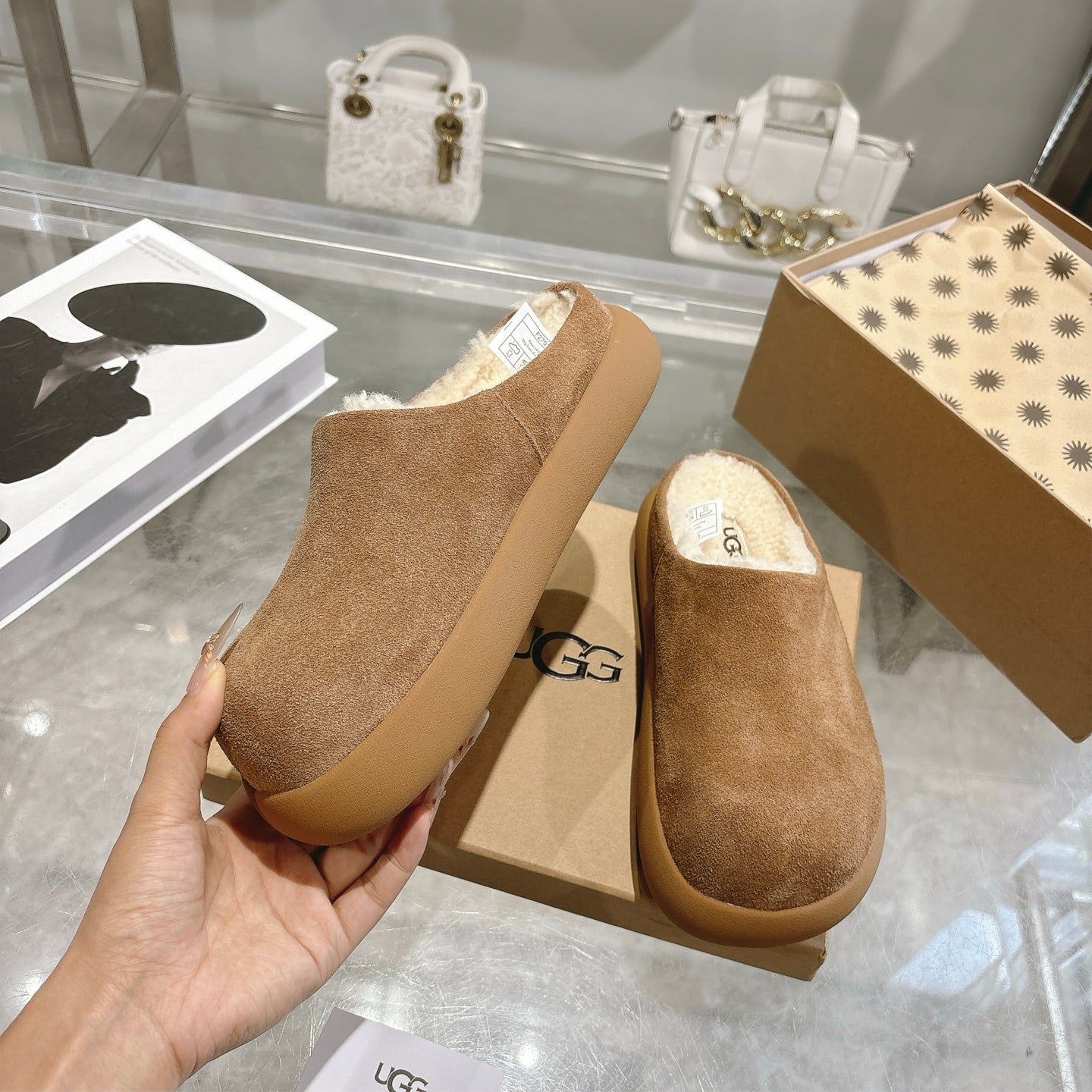 UGG Classic Ultra Mini Mule Brown Wool Suede 518886