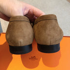 Royal Loafer Brown Suede Calfskin With Fringe Detail And Brown Silver Signature Buckle 509433