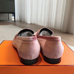 Paris Loafer Pink Velvet Fabric With Pink Gold Signature Buckle 509392