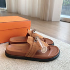 Empire Sandal Pumpkin Lambskin Suede Goatskin