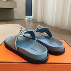 Empire Sandal Baby Blue Lambskin Suede Goatskin