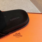 Empire Sandal Black Lambskin Suede Goatskin