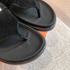 Empire Sandal Black Lambskin Suede Goatskin