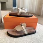 Empire Sandal Soft Taupe Brown Goatskin