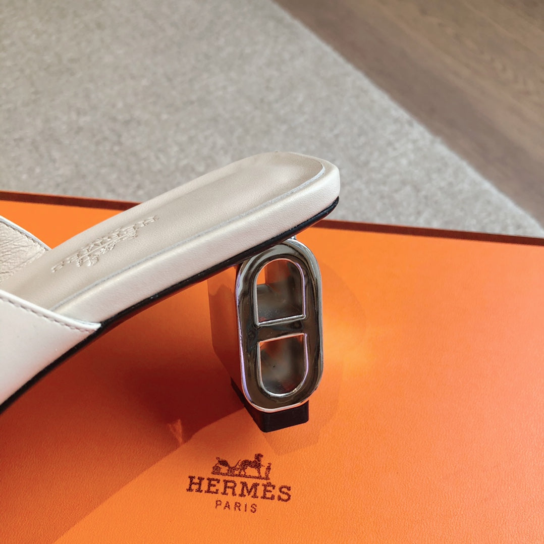ICONIQUE 60 SANDAL WHITE CALFSKIN