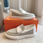 JOB LOAFER LIGHT GRAY MIX WHITE CALFSKIN