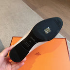 Paris Loafer Grey Canvas and White Calfskin With Signature Buckle 734378