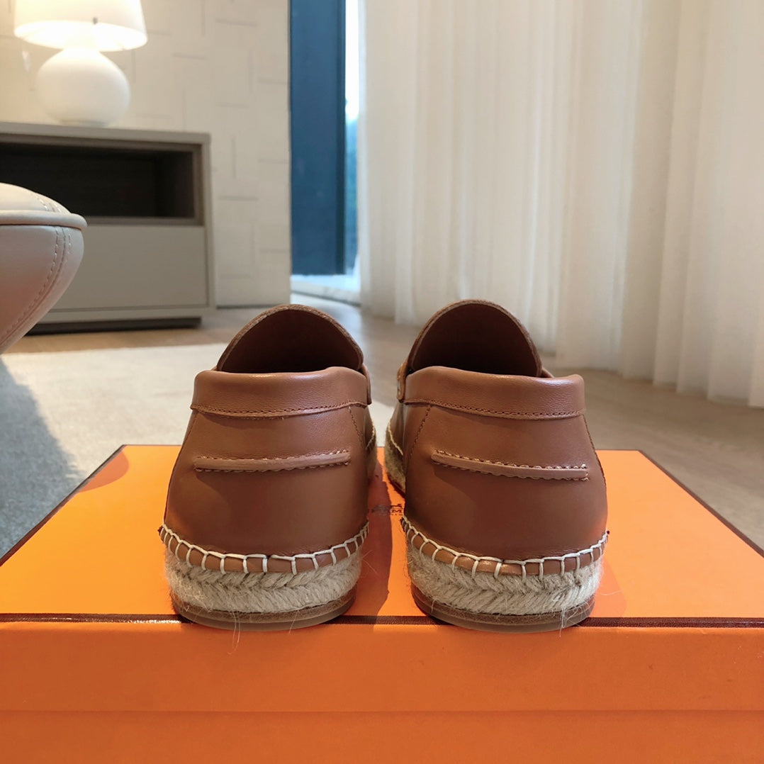 HM Trip Espadrille Brown Calfskin
