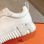 HM Bouncing Sneakers White Grey Suede Embossed Sheepskin 705790