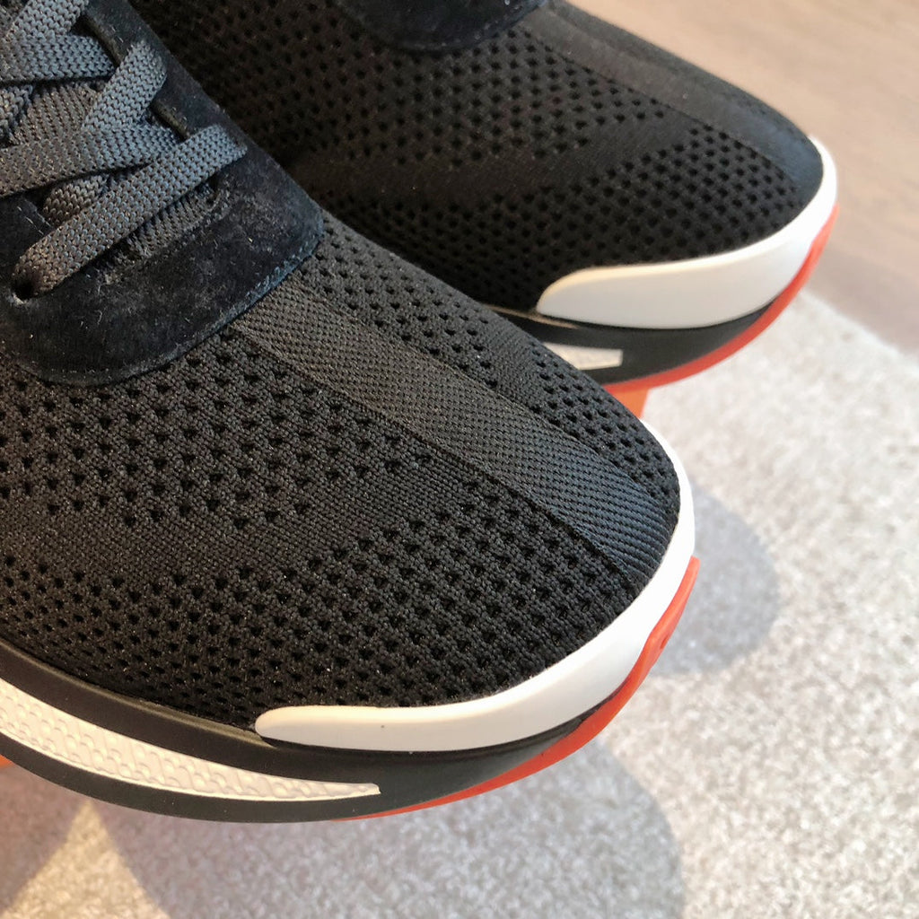 HM Heros Sneaker In Black White Mix Brown Orange Calfskin And Mesh Fabric 970868