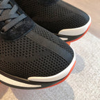 HM Heros Sneaker In Black White Mix Brown Orange Calfskin And Mesh Fabric 970868