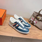 HM 25 Boomerang Sneaker Dark Blue White Red Calfskin