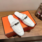 HM OZ Mule 25 White Calfskin