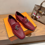HM Impact Loafers Maroon Cowhide Sliver Hardware 526181