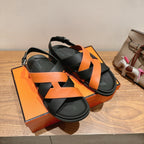 HM 25 Heracles Sandal Black Brown Calfskin