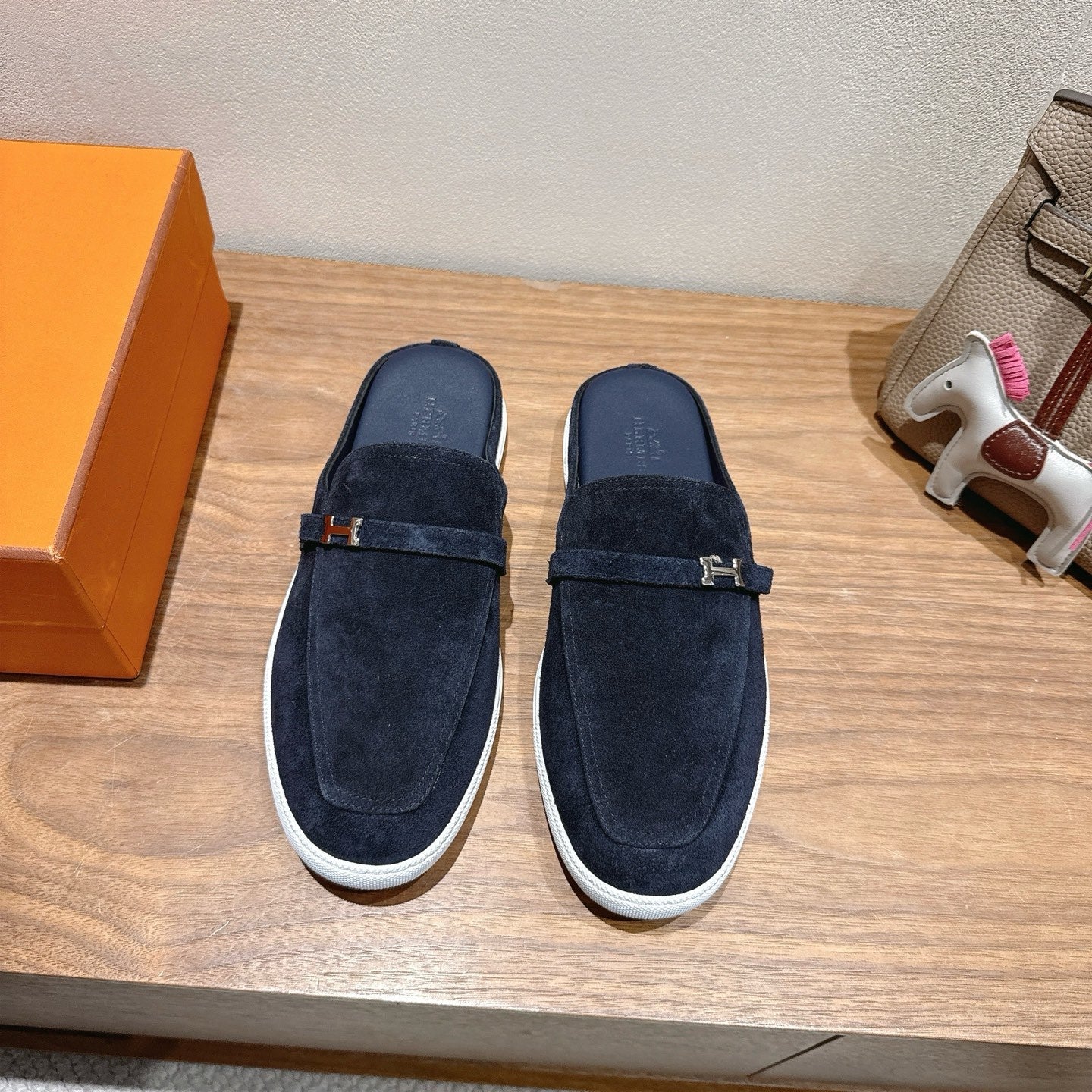 HM Men's 25 Likely Mule Navy Blue Suede 691643