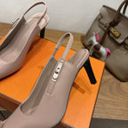 HM Lover Pump 80mm Beige Galet Calfskin 429026