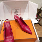 HM Lover Pump 80mm Rose Framboise Calfskin 429027