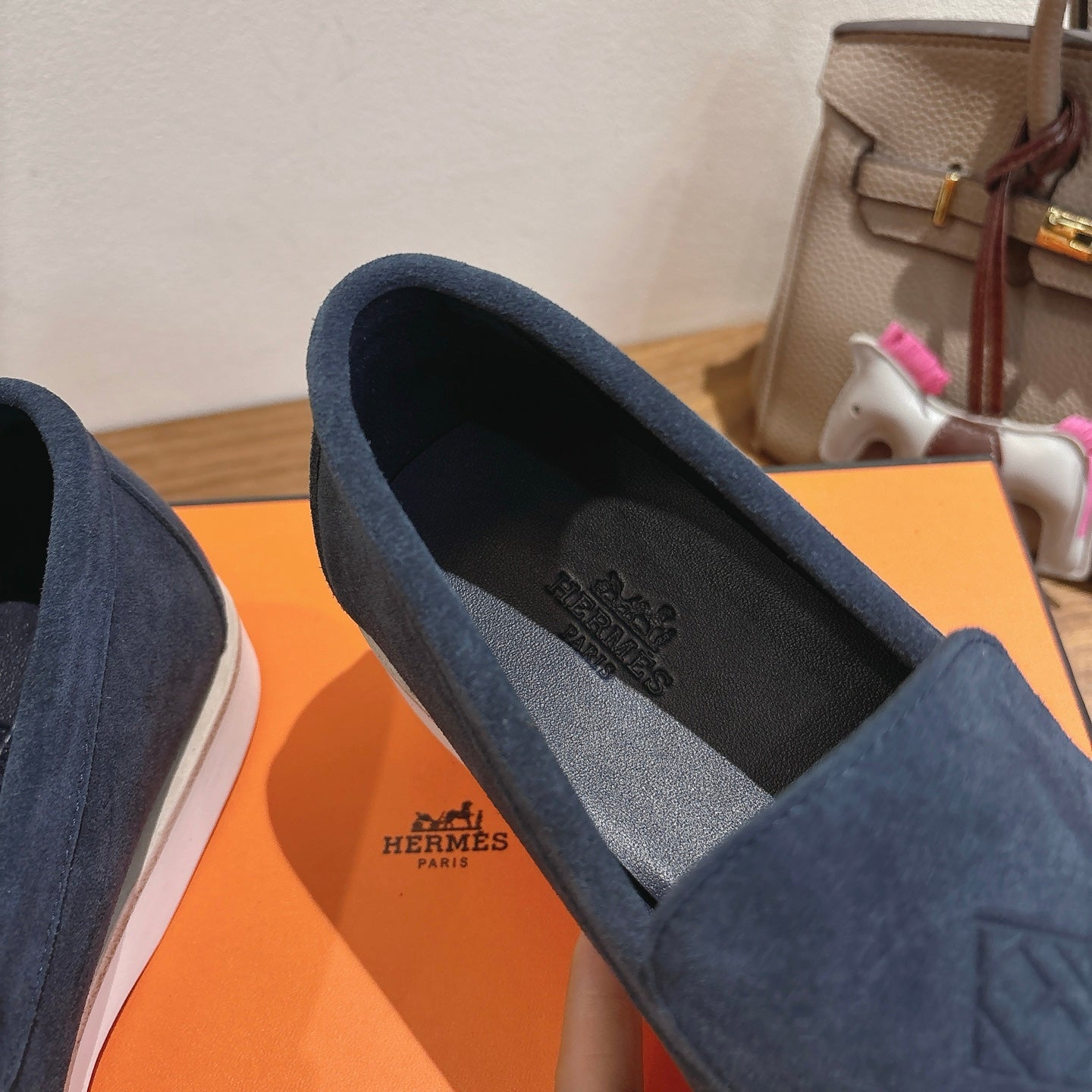HM Impact Loafers Charcoal Blue Suede 526165