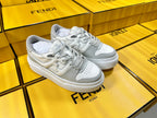 FENDI THICK- ED SNEAKER IN WHITE MIX GREY LAMBSKIN