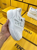 FENDI THICK- ED SNEAKER IN WHITE LAMBSKIN