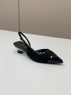 CC 26s Slingback 3.5cm Black Tweed Patent Calfskin 792591