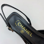 CC 26s Slingback 3.5cm Black Beige Tweed Patent Calfskin 792592
