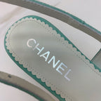 CC 26s Slingback 4.5cm Chain Teal Blue Suede 792603