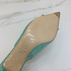 CC 26s Slingback 4.5cm Chain Teal Blue Suede 792603
