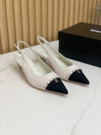 CC 26s Slingback 4.5cm Chain Light Grey Suede 792604